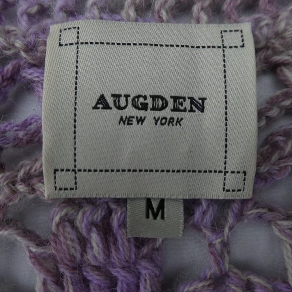 Alpaca Pure 100 Augden Crochet Sweater Crop Lilac Purple Bolivia Hand Crafted M - Picture 6 of 7